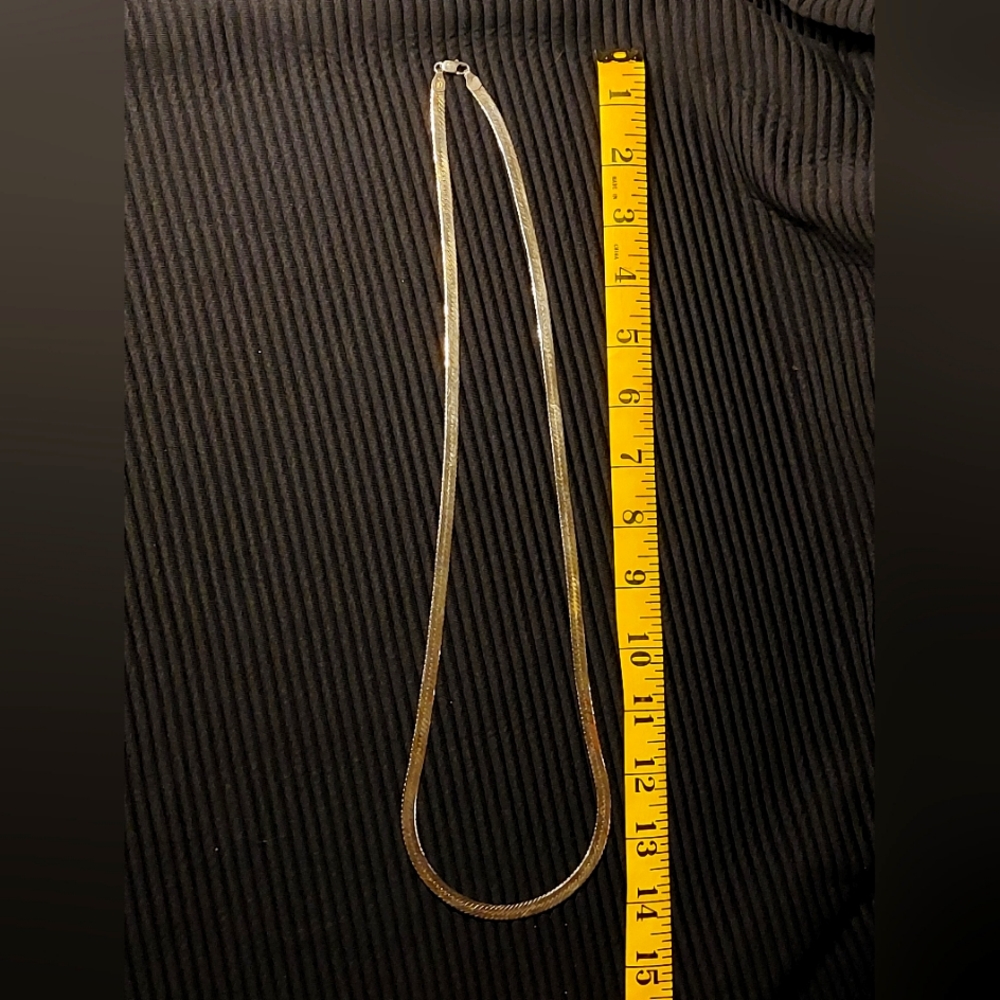 Italian Silver 925 herringbone 30 inch necklace